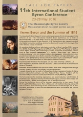 Call for papers: 11th International Student Byron Conference, Messolonghi, Greece